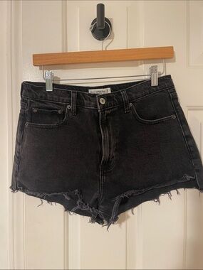 Abercrombie & Fitch black denim shorts